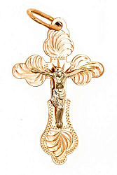 Крест из красного золота 585 пробы 1,52 гр. б/у