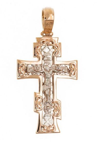 Крест из комбинированого золота 585 пробы 4,12 гр. без вставок б/у