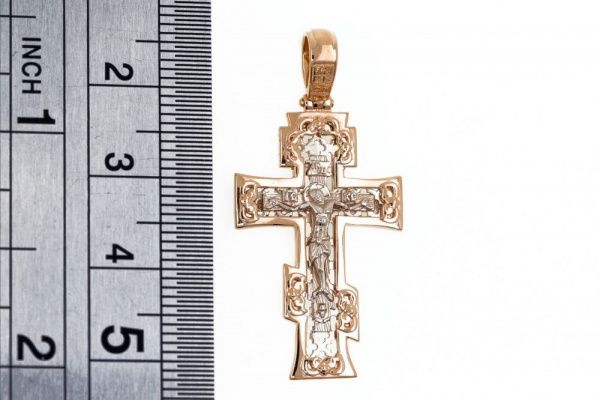 Крест из комбинированого золота 585 пробы 4,12 гр. без вставок б/у