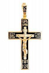 Крест из красного золота 585 пробы 5,98 гр. с эмалью б/у