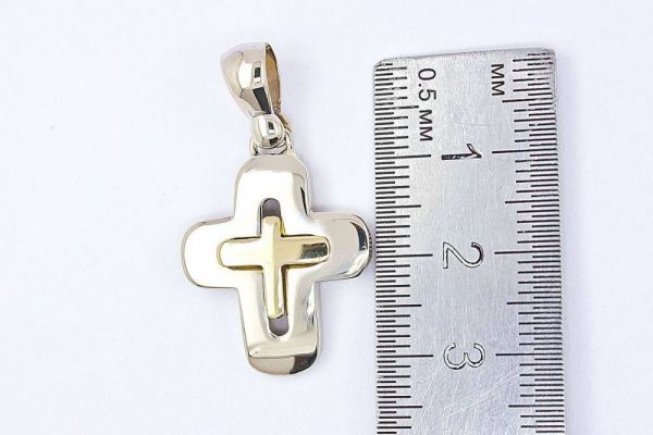 Крест из комбинированого золота 750 пробы 5,35 гр. б/у
