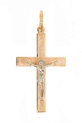 Крест из комбинированого золота 585 пробы 1,14 гр. без вставок б/у