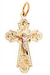 Крест из комбинированого золота 585 пробы 1,42 гр. б/у