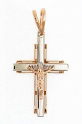 Крест из комбинированого золота 585 пробы 3,49 гр. без вставок б/у