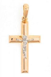 Крест из комбинированого золота 585 пробы 2,29 гр. б/у