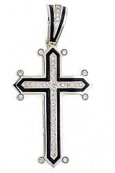 Крест из белого золота 585 пробы 12,82 гр. с бриллиантом б/у