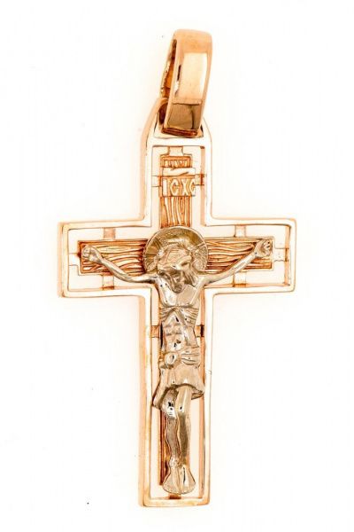 Крест из красного золота 585 пробы 2,95 гр. б/у