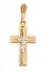 Крест из комбинированого золота 585 пробы 1,15 гр. б/у