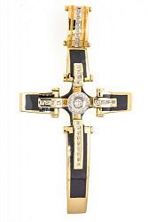 Крест из желтого золота 585 пробы 14,39 гр. с бриллиантами б/у