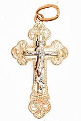 Крест из комбинированого золота 585 пробы 1,35 гр. б/у