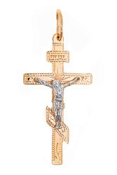 Крест из комбинированого золота 585 пробы 1,29 гр. без вставок б/у