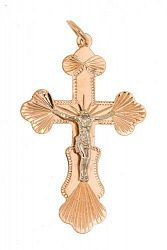 Крест из комбинированого золота 585 пробы 1,7 гр. б/у