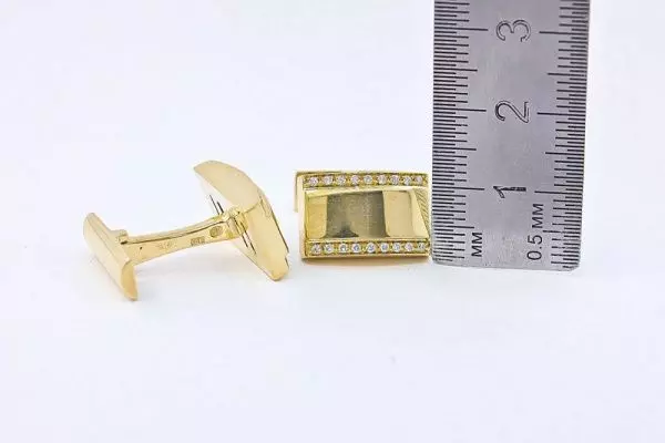 Запонки из желтого золота с бриллиантами б/у