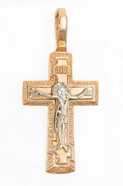 Крест из комбинированого золота 585 пробы 7,1 гр. без вставок б/у