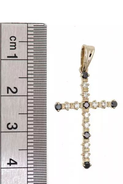 Крест из белого золота 585 пробы 1,72 гр. с бриллиантом б/у
