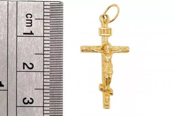 Крест из желтого золота 585 пробы 2,14 гр. б/у
