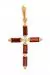 Крест из красного золота 585 пробы 1,92 гр. с недрагоценными камнями б/у