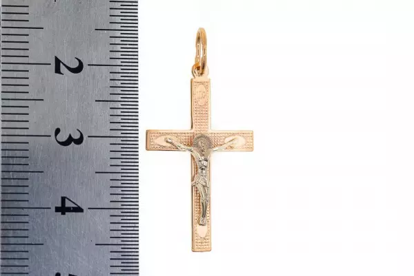 Крест из комбинированого золота 585 пробы 1,14 гр. без вставок б/у