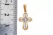 Крест из комбинированого золота 585 пробы 1,45 гр. с бриллиантовой крошкой б/у