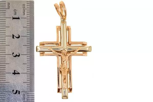 Крест из комбинированого золота 585 пробы 11,41 гр. б/у