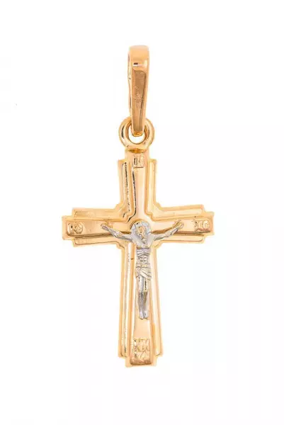 Крест из красного золота 585 пробы 1,54 гр. б/у